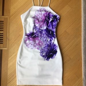 Guess Purple Floral Bodycon Dress